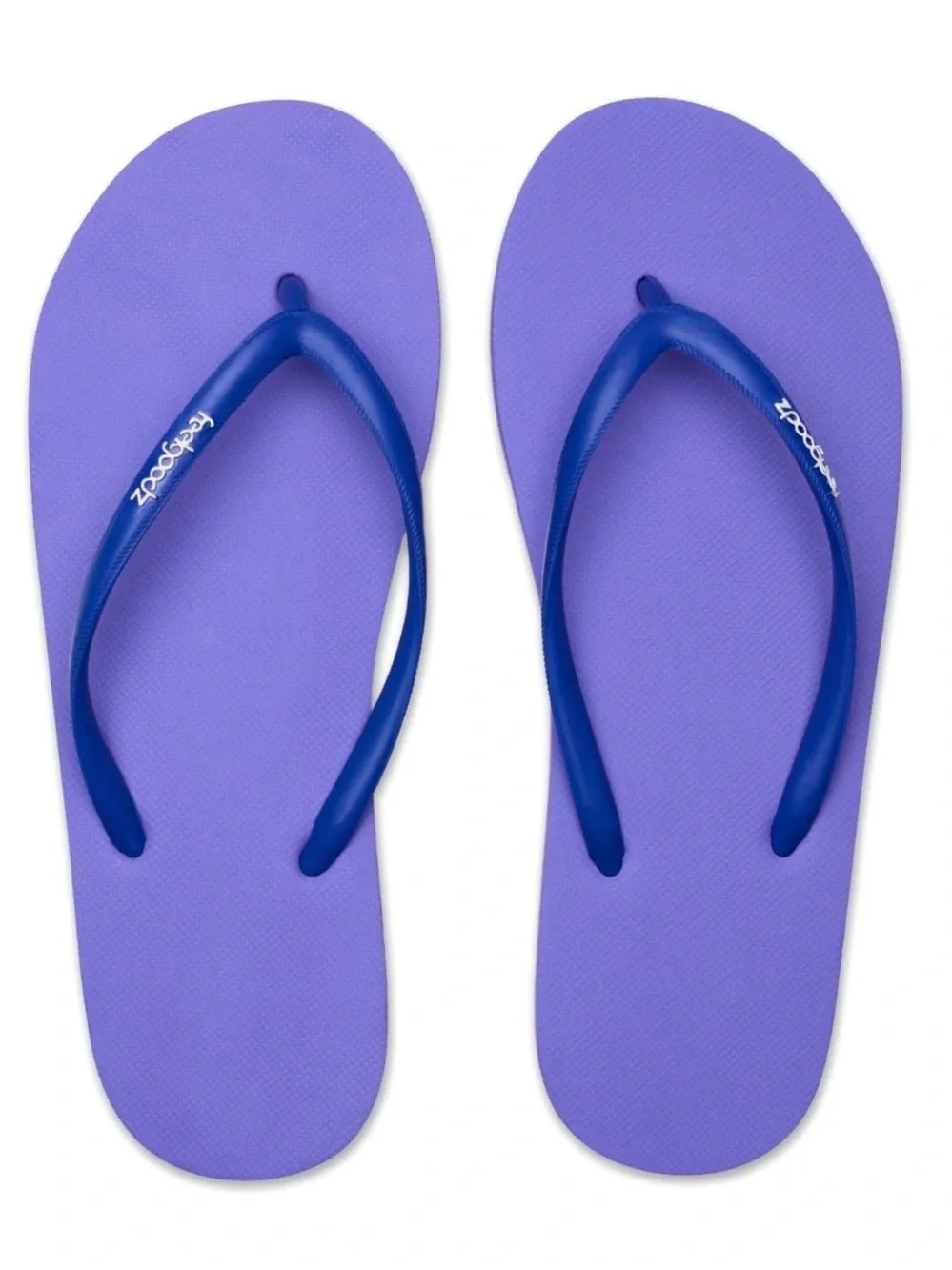 Feelgoodz Women’s Slimz Ultra Purple with Blue Straps Flip Flop Sandals Sz 7, 9